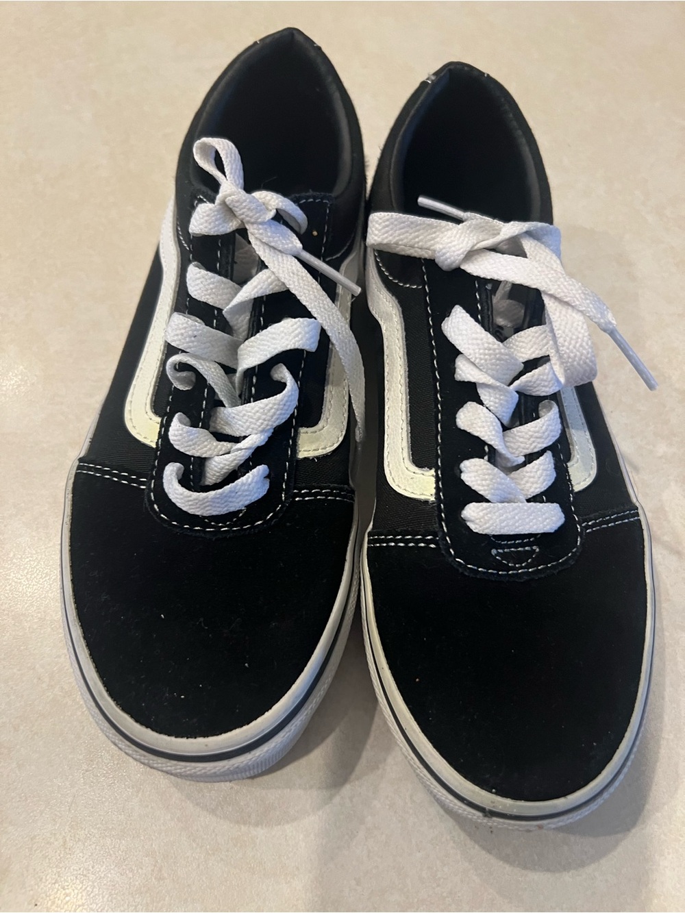 Vans Youth Black and White Sneakers
